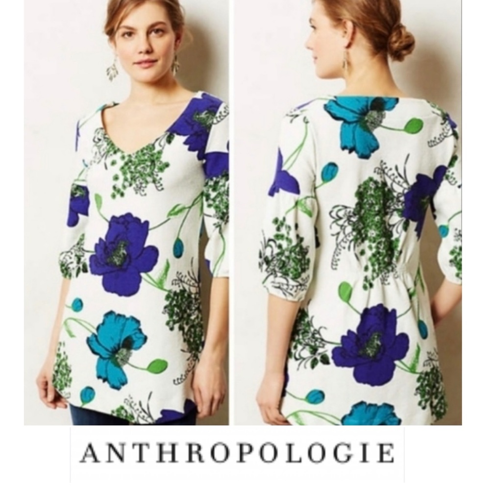 Anthropologie Deletta Tunic Floral Top